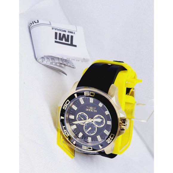 Invicta Pro Diver Men 50mm Stainless Steel Gold Black Chronograph Quartz Watch - Picture 12 of 16